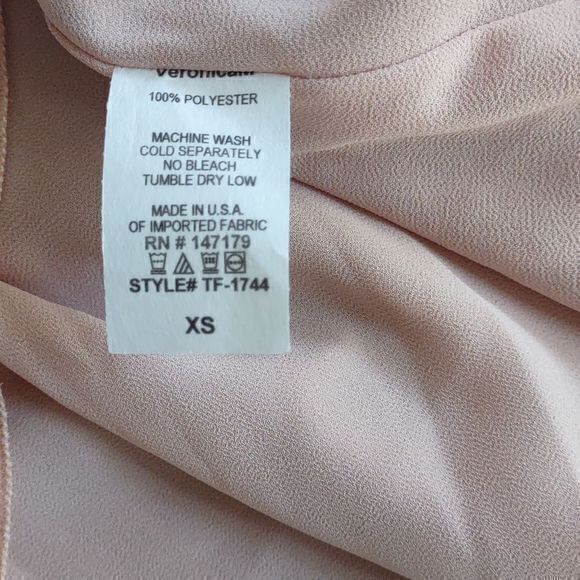 Veronica‎ M. Los Angeles Blush Side Tie Halter Blouse Sz XS - Picture 8 of 10
